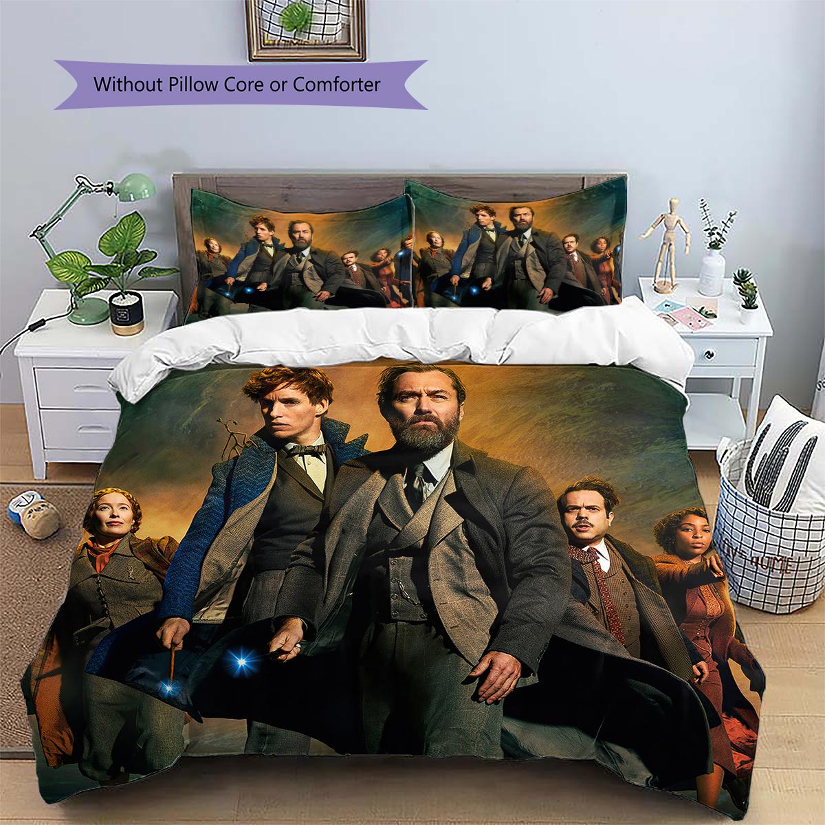 

Fantastic Beasts Printed Bedding Set Duvet Cover Pillowcase No Filler, Soft Home Bedroom Decor, Perfect Gift for Fans.chl 135x200cm