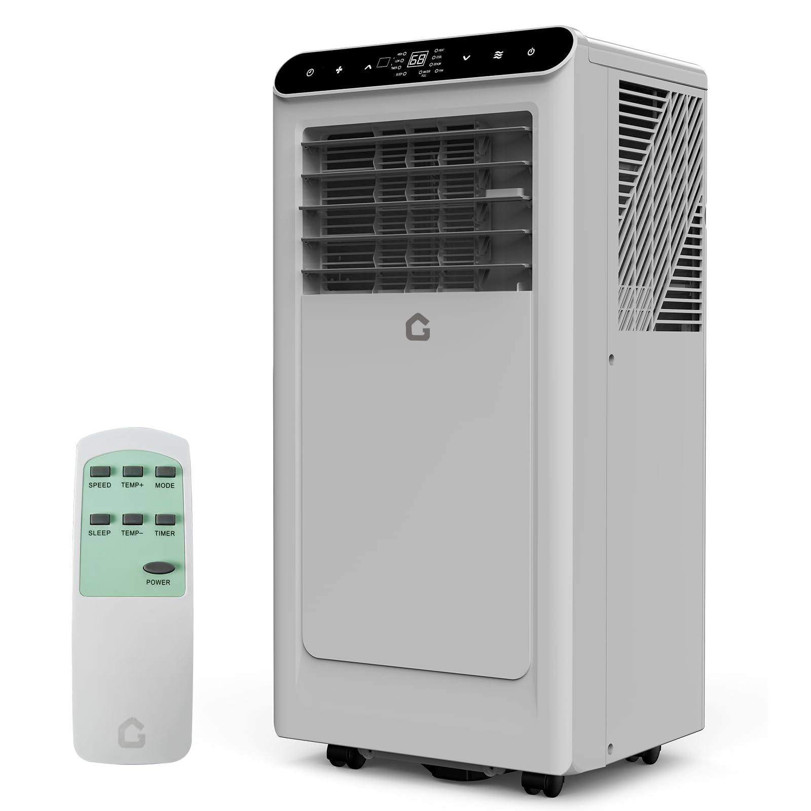 

10,000BTU Portable Air Conditioner, 3-in-1 Remote Control AC With Dehumidifier & Fan, 24H Timer, Cools up to 450 Sq.Ft US сірий