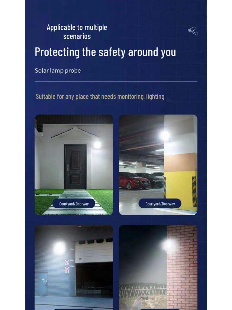 Solar-Powered Garden Light with Camera Simulation, Motion Sensor, Dusk-to-Dawn, Anti-Theft, and Street Lighting