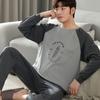 New Cotton Men's Pajamas Spring and Autumn Style Sleepwear Long Sleeve Trousers Large Size Homewear Casual Loungewear Set