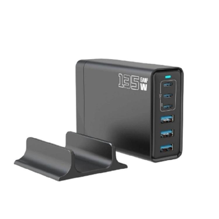 

135W Charging Head With USB Type C Port Chargings Adapter Plastic Texture Perfect for Travel Various Device Charging Use чорний