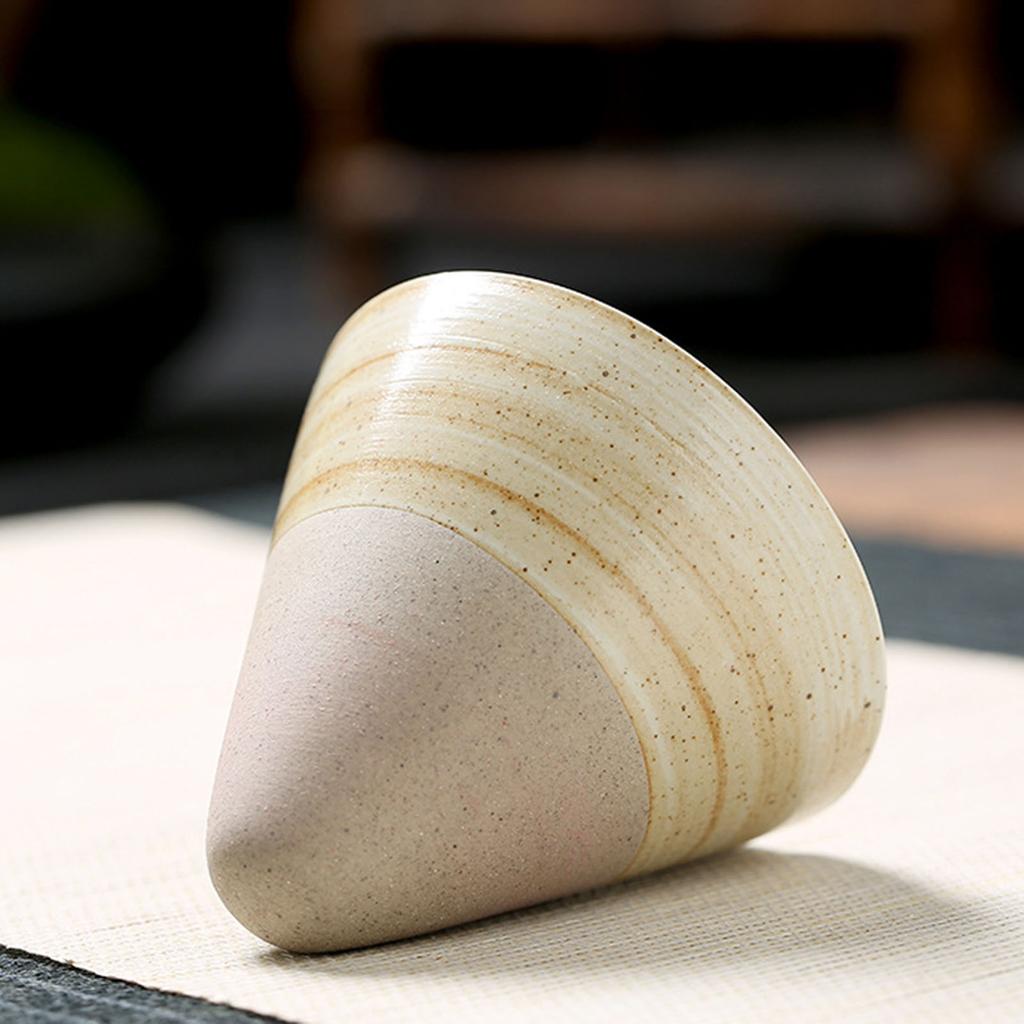 Japanese Style Coffee Teacups Thick Pottery Tea Cups Ceramic Mug Vintage Drinking Cup Cone Shape Coffee Cup for Tea Brewing
