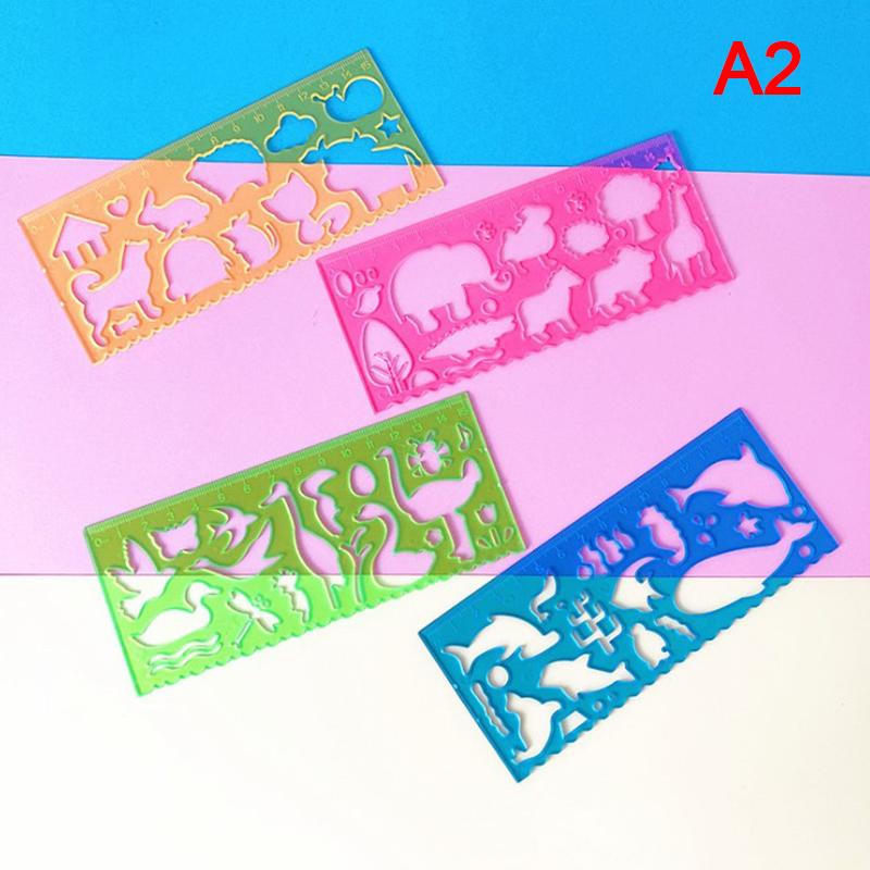 

Смешной рисунок с природной сценой Линейка-шаблон 1 набор из 4 штук Разные линейки с животными