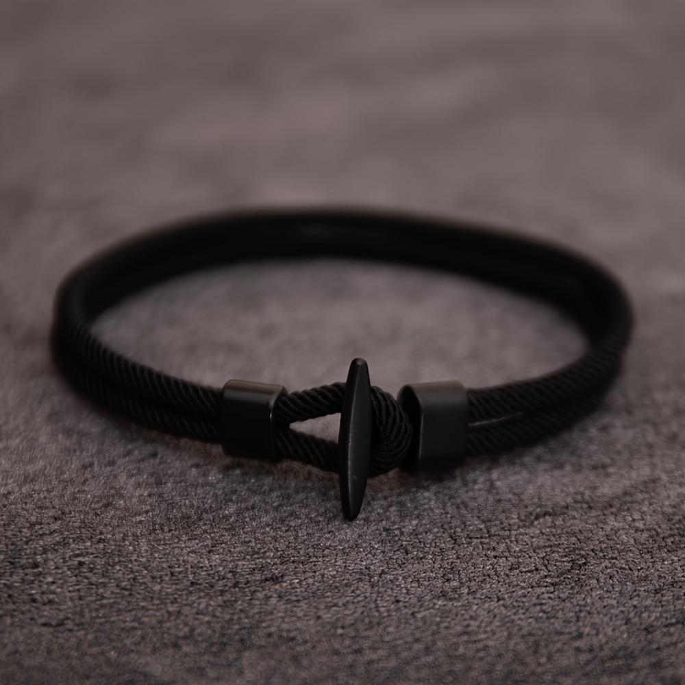 

1pcs Black T Clasp Airplane Clasp Woven Bracelet Milanese Colorful Couple Friendship Bracelet чёрный