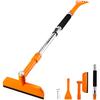 49.2inch Ice Scrapers for Car Windshield, Ice Scraper with Snow Brush ,Extendable Snow Removal Tool for Car Window with Foam Grip,360° Silicone