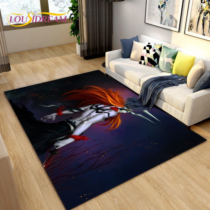 Anime Bleach Japan Cartoon Area Rug Large,Carpet Rug for Living Room Bedroom Sofa Doormat Decoration,kid Play Non-slip Floor Mat