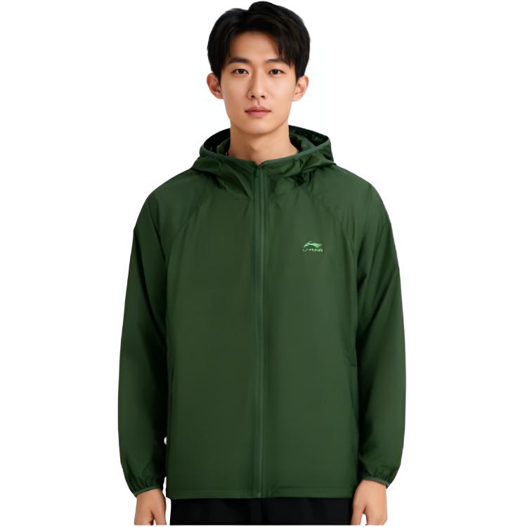 Li-Ning Sports Trend Series Solid Color Zipper Hooded Versatile Loose Windbreaker Men Outerwear AFDV869-1