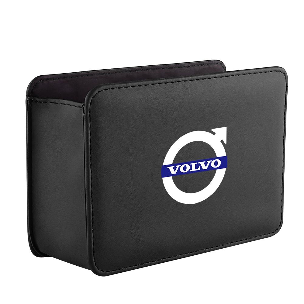 Car Door Storage Box Leather Auto Emblem Seat Back Trash Can For Volvo Rdesign XC60 V40 S60 V50 V60 C30 S40 XC40 S80 Accessories