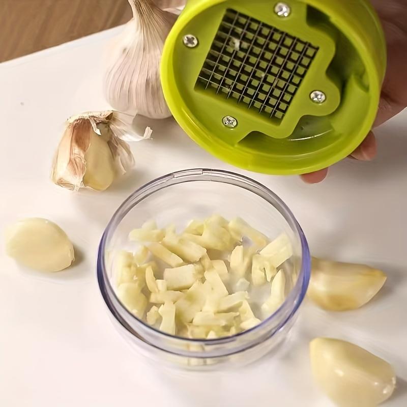 1pc Heavy Duty Garlic Press And Mincer - Manual Crusher And Chopper with Easy Clean Chopping Plate, Compact Handheld Design, Plastic And Garlic Clove