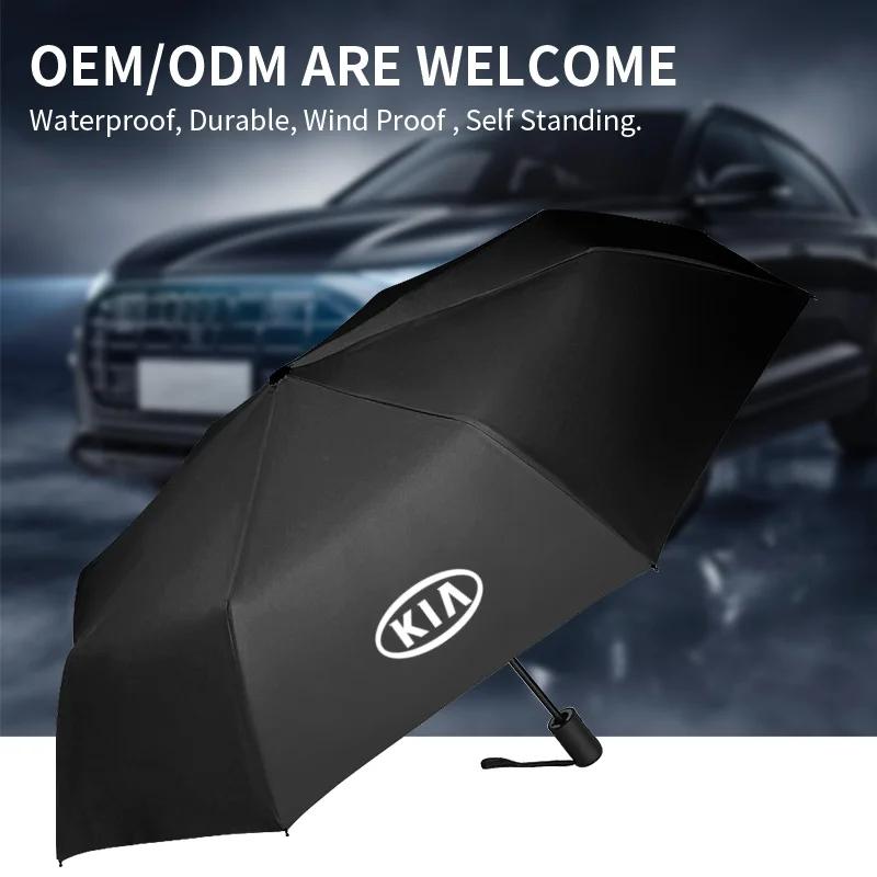 Car Automatic Umbrella Rain Portable For KIA Picanto Soul Optima Rio Sportage Ceed Business Umbrella Men Black Parasol SunshadeAD9