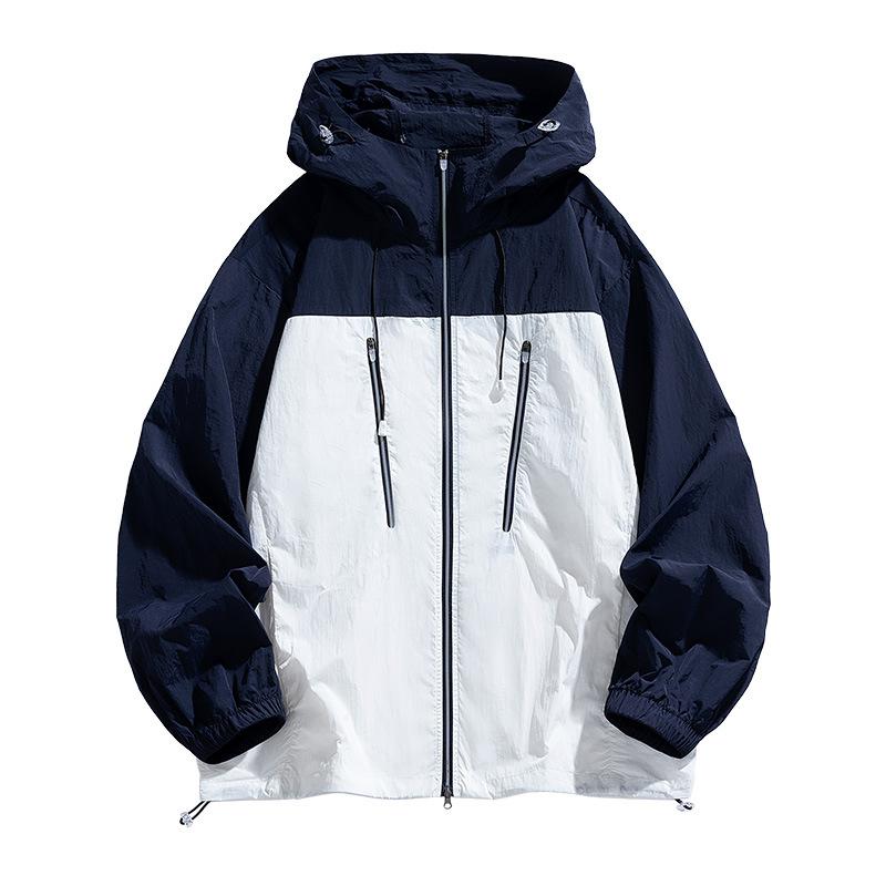 10D Nylon Zipper Explosion Men's and Women's Sunscreen Clothing Summer Hooded Fishing Clothing Men's Two Open Sunscreen Clothing