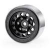 TRZX Aluminum 1.0 Beadlock Wheel Rim Upgrade Parts for 1/18 Traxxas TRX4-M RC Crawler Car (Black)