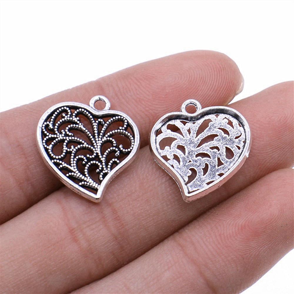 Charms Peach Heart-shaped Love Pendants Vintage Jewelry Supplies ZC094