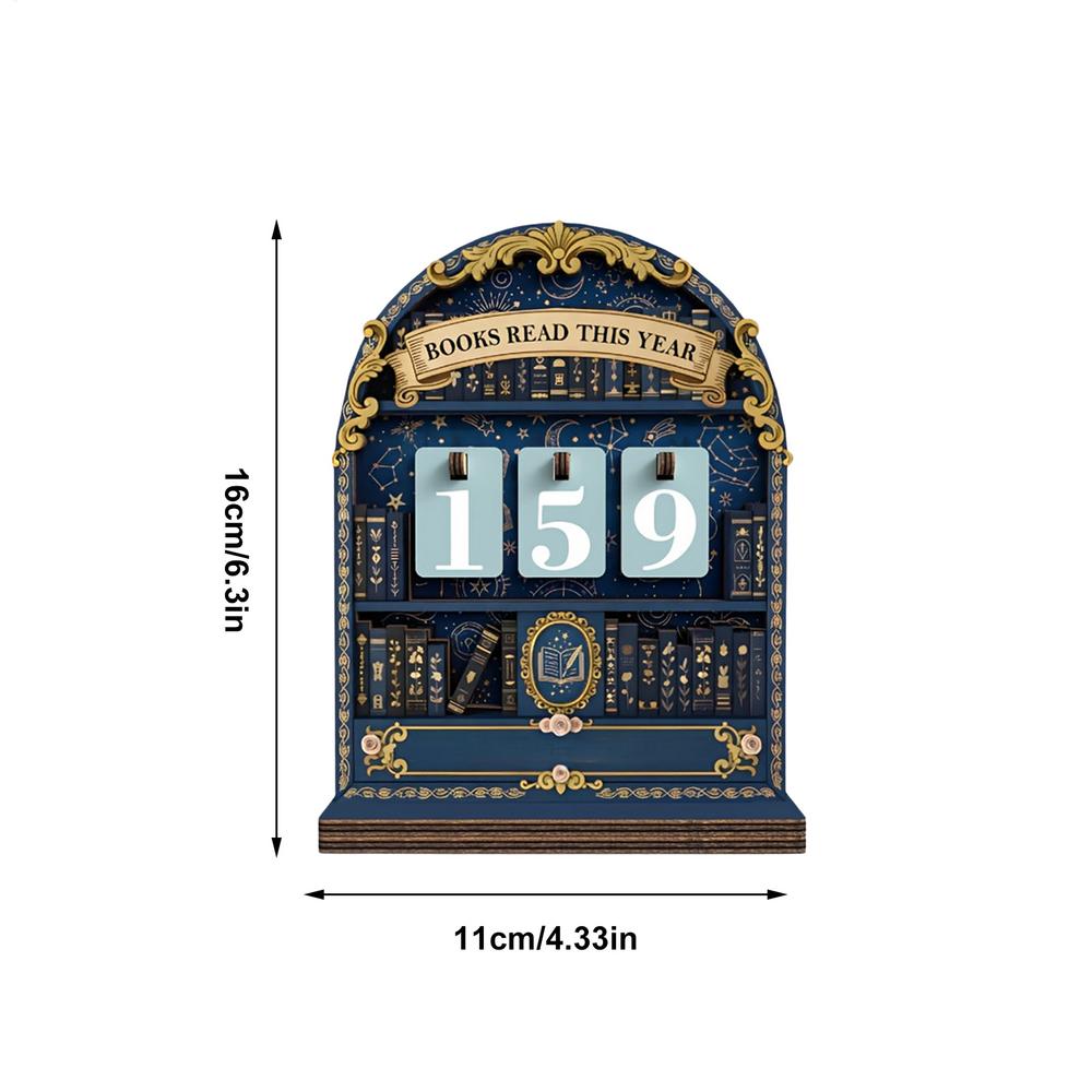 Wooden Book Tracker Sign Bookshelf Decoration Books Read Tracker for Library Nook Study Corner Home Workplace Living Room