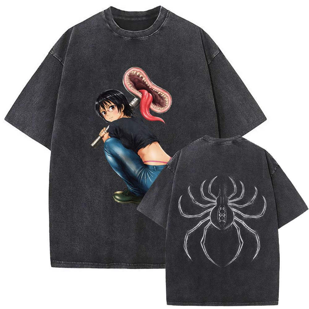 Washed Vintage Anime Hunter X Hunter T-shirt Phantom Troupe Spider Shizuku Graphic T Shirts Men Women 90s Manga Retro T-shirts S разноцветный