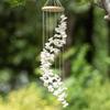 Handmade Spiral Shape White Shell Wind Chimes for Outside Beach Style Patio Garden Wedding Hanging Coastal Decor Ocean