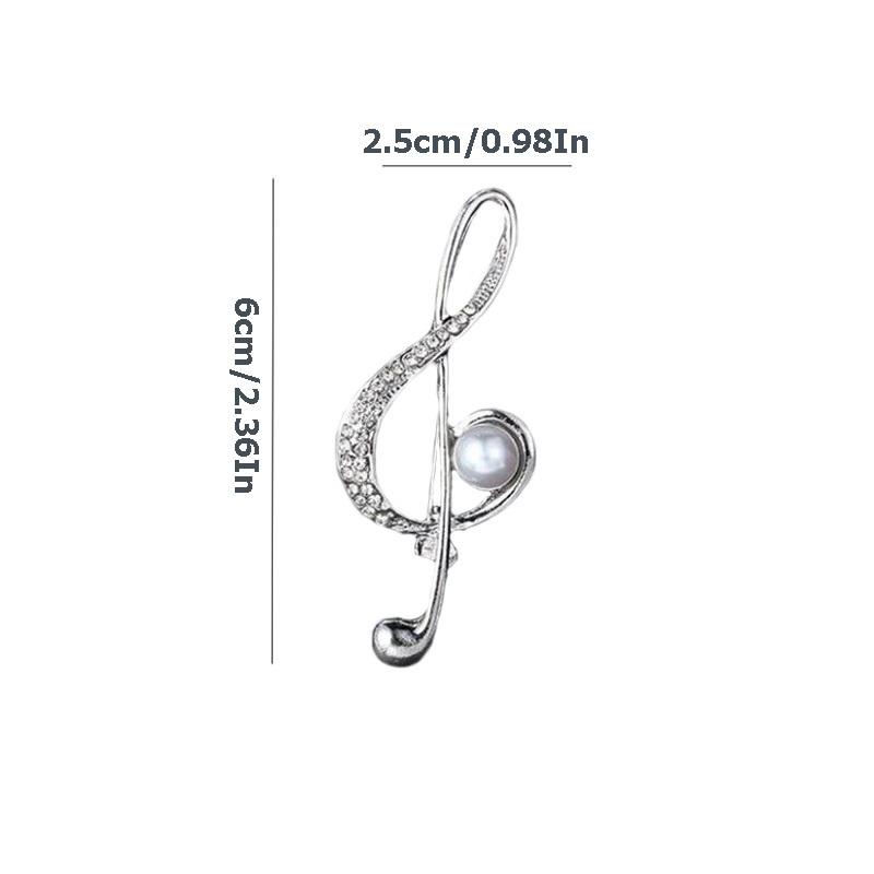 Broche de Note musicale en Zircon, signes musicaux simples, fausse perle, épingles à revers pour hommes et femmes, accessoires de Concert, bijoux cadeaux