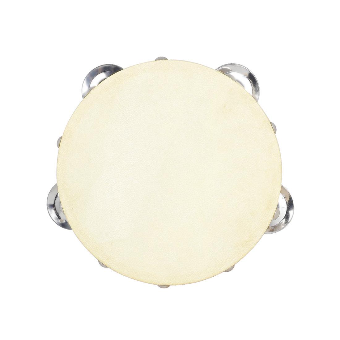 

6 Double-row Sheepskin Tambourine for Kids - Handheld Dance Prop & Music Instrument