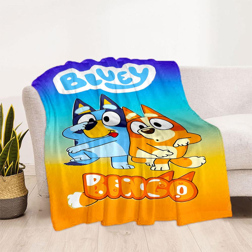 1pc Bluey Bingo Adventure blanket Soft and Warm for Sofa Office Camping Travel Livingroom Great Gift for Friends and Family Comfortable