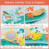 Inflatable Baby Seat  for Sitting Up with Sensory Toy Tray Back Support for Toddler Soft Plush Baby Sofa Baby Chair Cute Animal