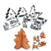 8PCS Christmas Cookies Cutter Set Xmas Tree Elk Cookie Mold Happy New Year Decoration