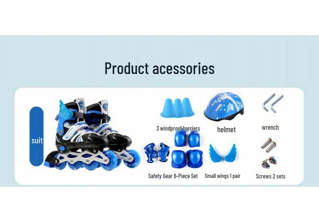 Verstellbare Flash Inline-Rollschuhe für Kinder – Komplettes Set