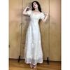 Plus-Size Women's Clothing for Fat Girls, French-Style Gentle Embroidered Square-Neck Slimming Dress, 2026 Summer Fashion Dress That Covers the Body
