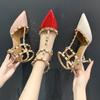 Rivet Nude High Heels Women's Stiletto 2025 Spring and Autumn British Fashion New Pointed Versatile Internet Celebrity Sexy Empty