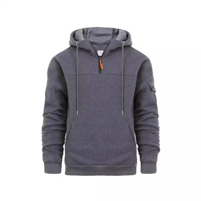 Herren Half-Zip Hoodie Herbst Winter Pullover Kapuzen-Sweatshirts Herren Multi-Taschen Lockerer Kapuzenpullover Top