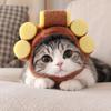 Breathable Curly Hair Pet Hats Wear-resistant Dog Head Cover Korean Style Cat Headgear  Cosplay