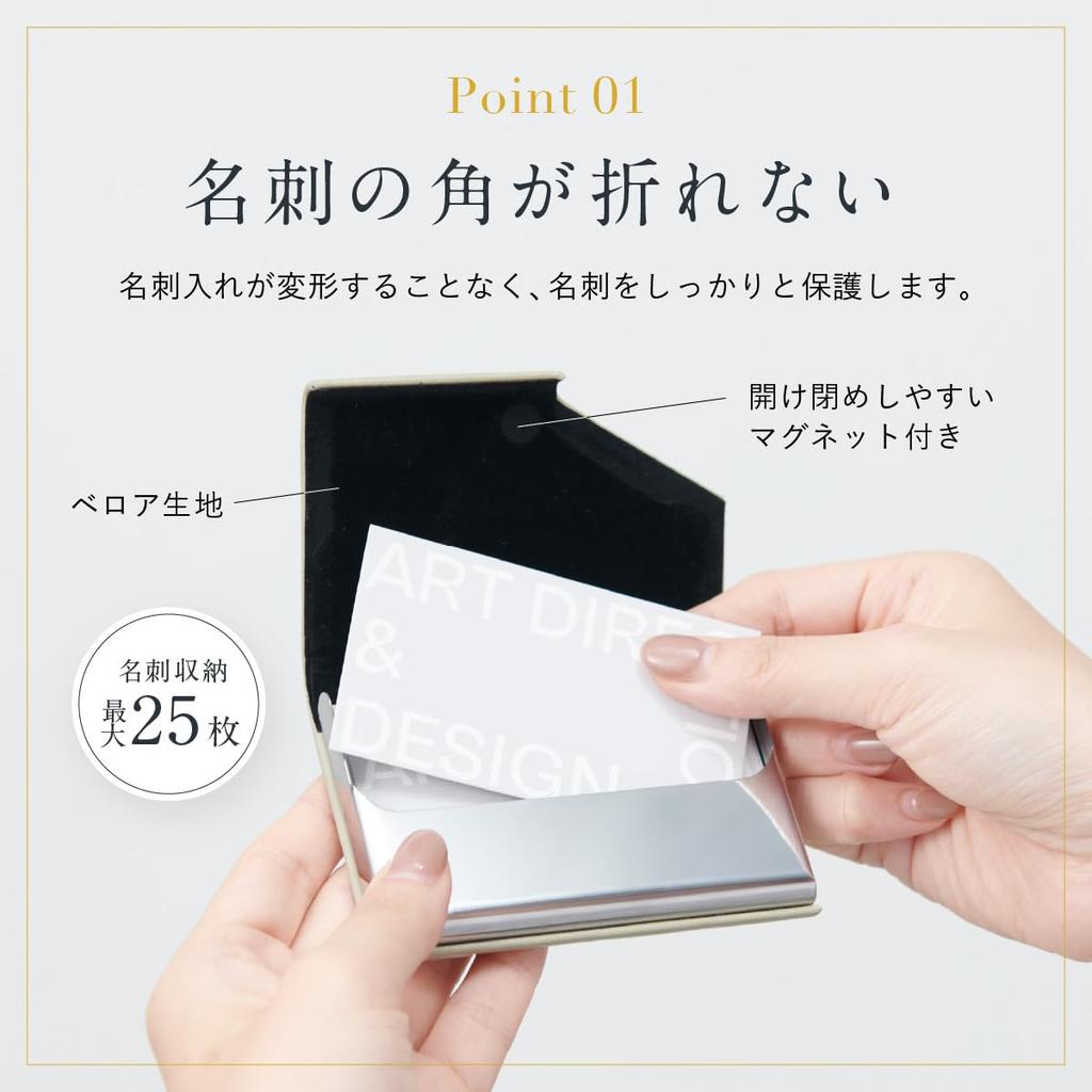 Roffal Corner-Free Business Card Holder (Includes a Cleaning Cloth and Presentation Box) for Men and Women, Available In 14 Colors, Protects Business
