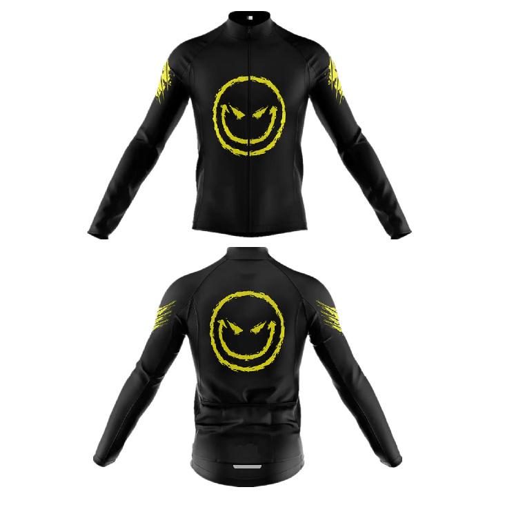 Men'S Polyester Cycling Jacket with Zipper, Knit Fabric, Skinny Fit - Long Raglan Sleeve, Mandarin Collar, Pocket Detail - Four Seasons Out