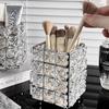 Nordic INS Style Crystal Iron Art Desktop Ornaments: Makeup Brush & Pen Holder Decorative Display.