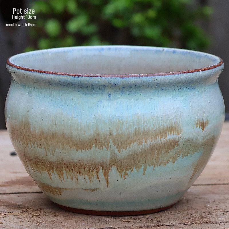 Large Handmade Coarse Ceramic Pot for Succulents and Greenery