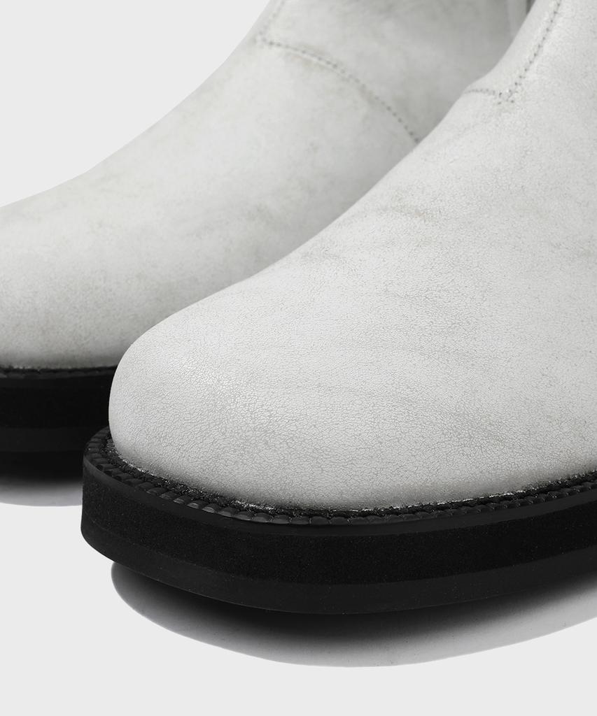 Firenze Atelier [Vibram] Nobo_Bold Shape Hidden Zip-Up Boots 3500 [Crack White]