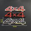 3D Metal Black Silver Red Logo 4X4 Emblem Car Fender Badge Trunk Decal For  4X4 Sticker Auto Accessories