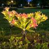 Solar Garden Lights Outdoor 7-Head Lily Light with Swaying Pole 4 Colors Waterproof Solar Powered LED String Lights for Yard Patio Pathway Energy