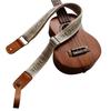 [MUSIC FIRST] Original Design Vintage Floral Embroidered Genuine Leather Ukulele Strap, Ukulele Shoulder Strap with Genuine Leather Strap Locker