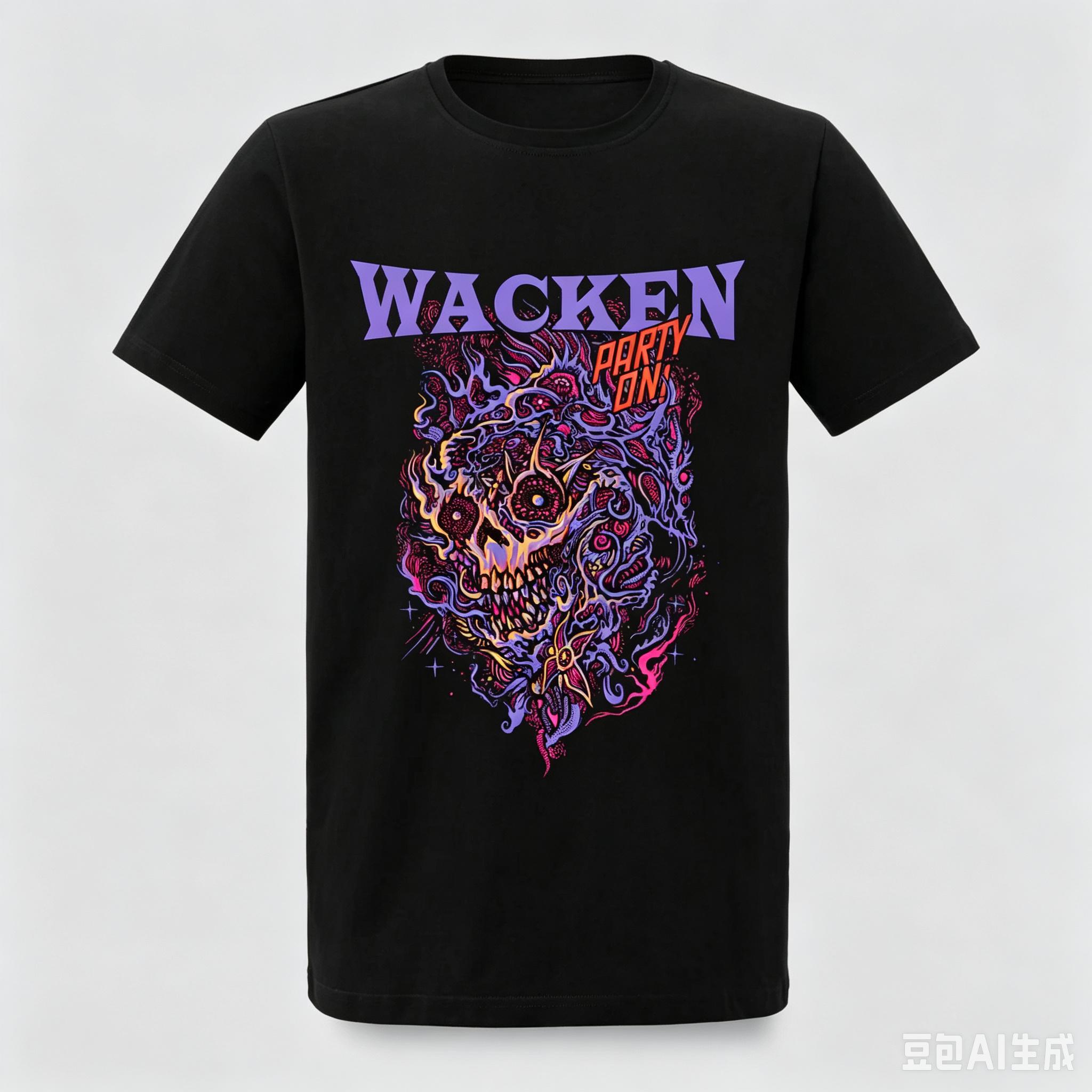 Wacken 2026 Open Air T-Shirt Heavy Metal Festival Grafik-T-Shirt Unisex Lässiges Baumwoll-Kurzarm-Oberteil 2XL