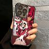 Hazbin Hotel Anime Plating Phone Case For Iphone 16 17 Pro Max Air 16E 14 15 Plus 12 13 Mini Anti-Fall Airabag Cover