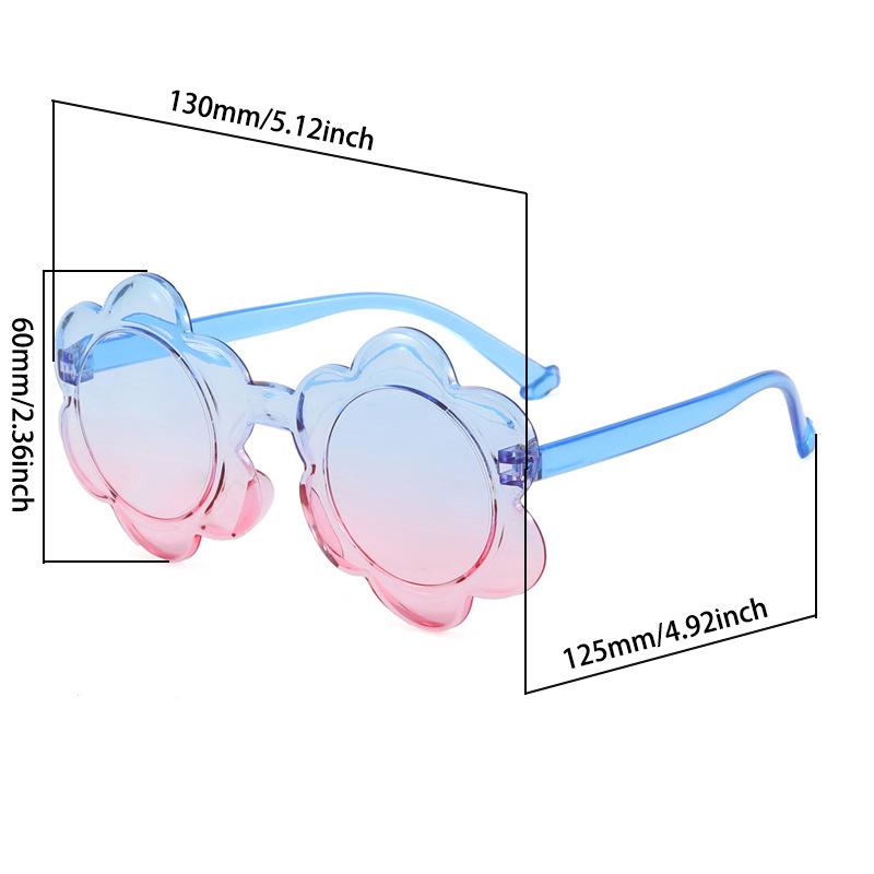 Six Petals Little Flower One-Piece Frame Sunscreen Sunglasses Men Women Fashion Gradient Multi-color Cute Party Decor Eyeglasses