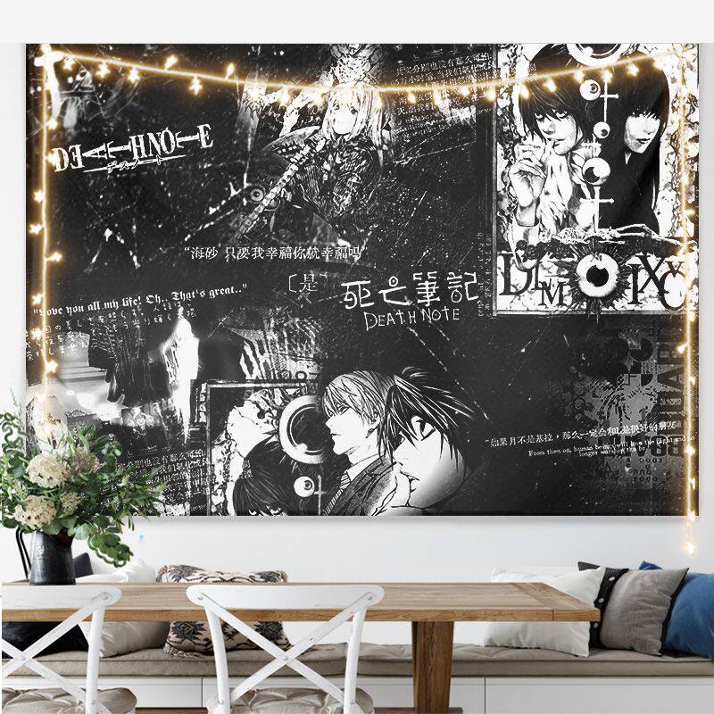 Neues japanisches Anime Death Note Druck Wandteppich Wandbehang Poster Schlafzimmer Hintergrund Wandkunst Heimdekoration