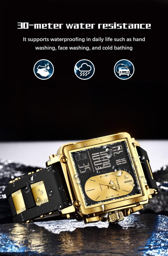 Unisex Kreative Große Zifferblatt Dual-Display Business Casual Uhr