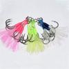 20Pcs Double Fishing Assist Hook Kits Slow Quickly Fall Jigs Fishing Hook Flash Dancing Jigging Assist Hooks Enduring
