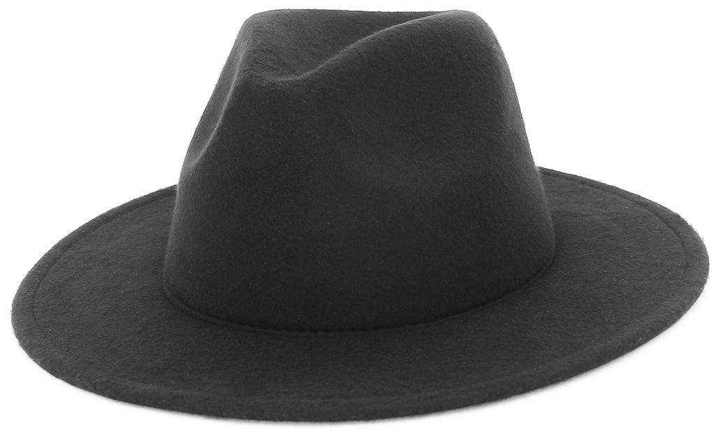 GEMVIE Felt Wide Soft Suitable for Outdoor and Travel Use Men's Hat, Brim, Hat, Casual, Black,
