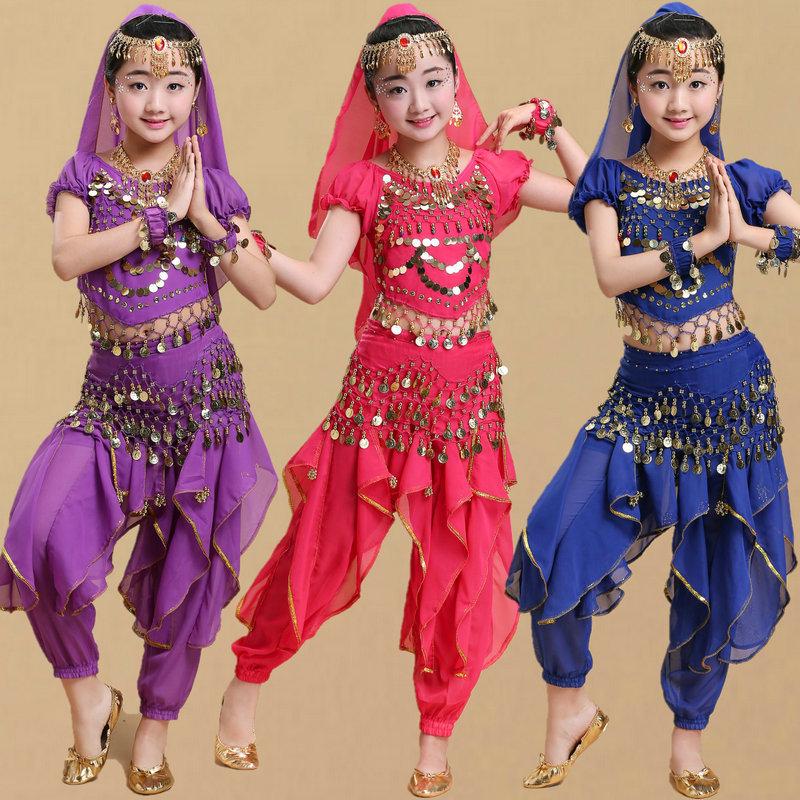 Ethnische Tanzkostüme für Kinder: Xinjiang, Bauchtanz, Indisches Performance-Outfit für Mädchen