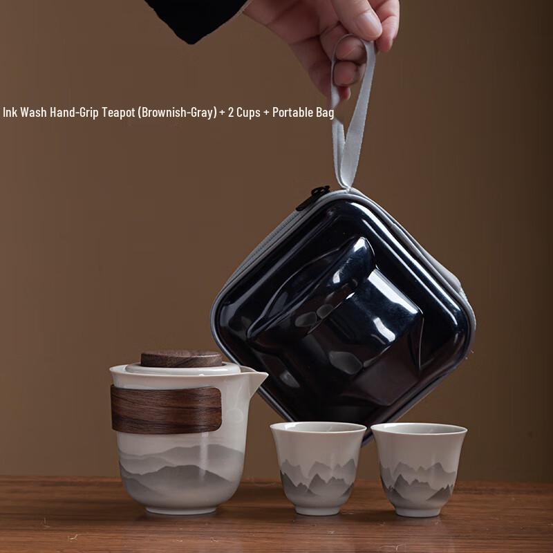 Portable Ceramic Ink Wash Travel Tea Set
