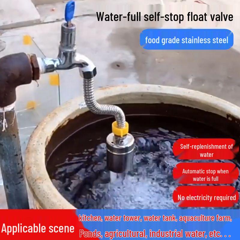 304 Stainless Steel Auto-Stop Water Float Valve for Tank Level Control