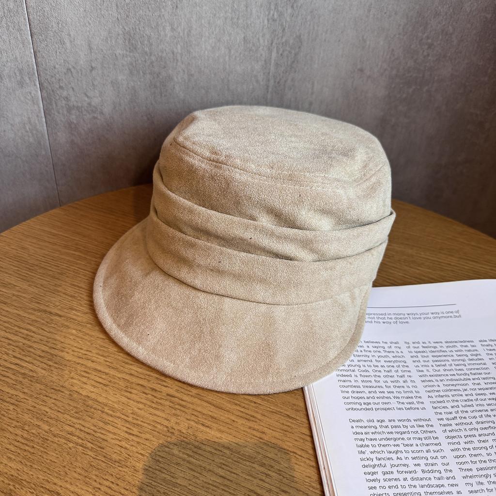 Vintage Suede Beret Hat Short Brim Newsboy Cap For Street Style And Use Daily