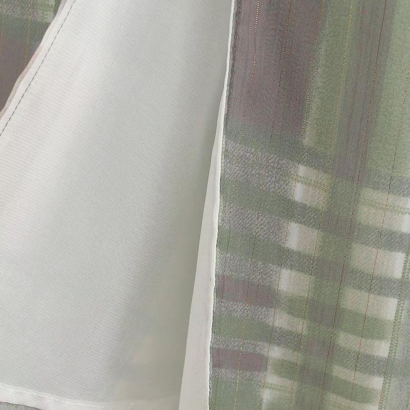 Kaslead New Arrival Women's Clothing Fashion Style Fashion Minimalist with Belt Printed Checks Midi Dress